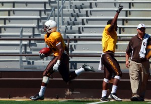 Tyran Finley returns a Brett Smith interception for a 27 yard TD