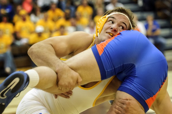 Cowboy wrestler Tanner Harms was named a Big 12 Student-Athlete of the Year on Thursday.  (Photo via UW Photo Service)