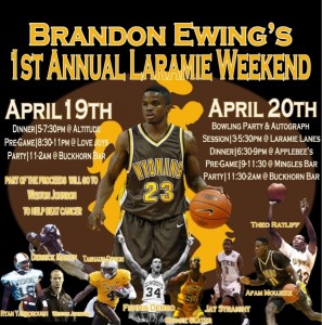 Brandon Ewing will be hosting a fundraiser for former Poke Weston Johnson to help him fight melanoma on April 19th in Laramie. 