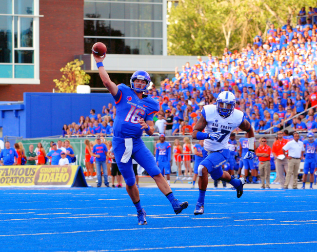 Boise State quarterback Joe Southwick attempts a pass vs Air Force this past Friday night.