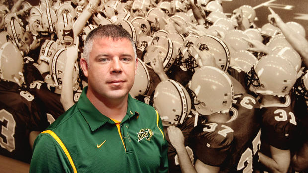 North Dakota State University football defensive coach Scottie Hazelton in 2010.